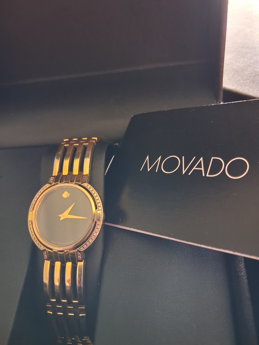 Movado Watch Gold and Diamond Women's Bracelet $2795 - Picture 2 of 16